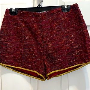 Madison Marcus Textured Silk Gold Trim Shorts NWOT